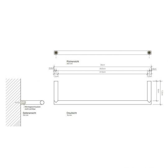 Держатель для полотенца металлический Decor Walther Mikado 05207 30х7.2 схема 2