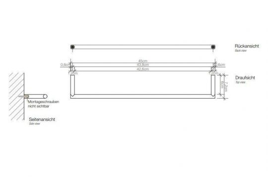 Настенный полотенцедержатель Decor Walther Mikado 05208 45х7.2 схема 10