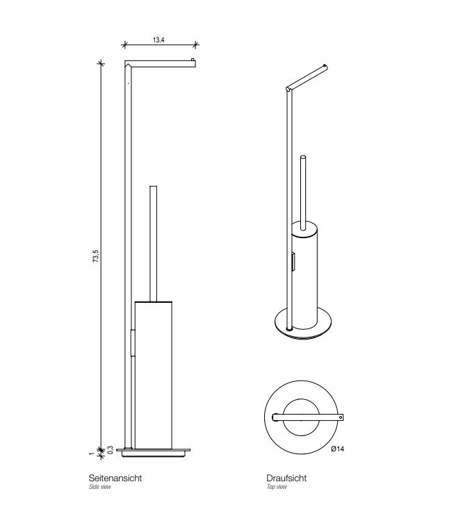 Напольная стойка с ёршиком и бумагодержателем Decor Walther Mikado 05223 84х14 ФОТО
