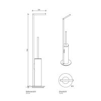 Напольная стойка с ёршиком и бумагодержателем Decor Walther Mikado 05223 84х14 схема 23