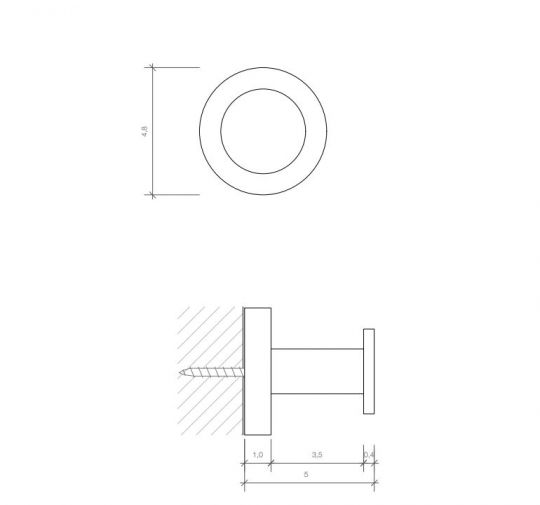 Крючок-вешалка для ванной Decor Walther Basic 05304 схема 2