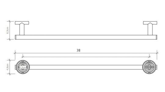 Держатель для полотенец Decor Walther Basic 05330 схема 2 Держатель для полотенец Decor Walther Basic 05330 схема 2