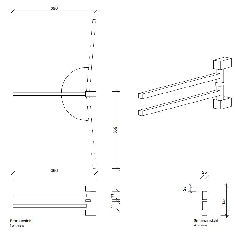 Настенный держатель полотенец Decor Walther Corner горизонтальный 560750 ФОТО