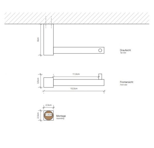 Держатель туалетной бумаги Decor Walther Bloque 05709 схема 2