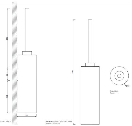Ёршик для унитаза Decor Walther Century 05856 схема 8 Ёршик для унитаза Decor Walther Century 05856 схема 8