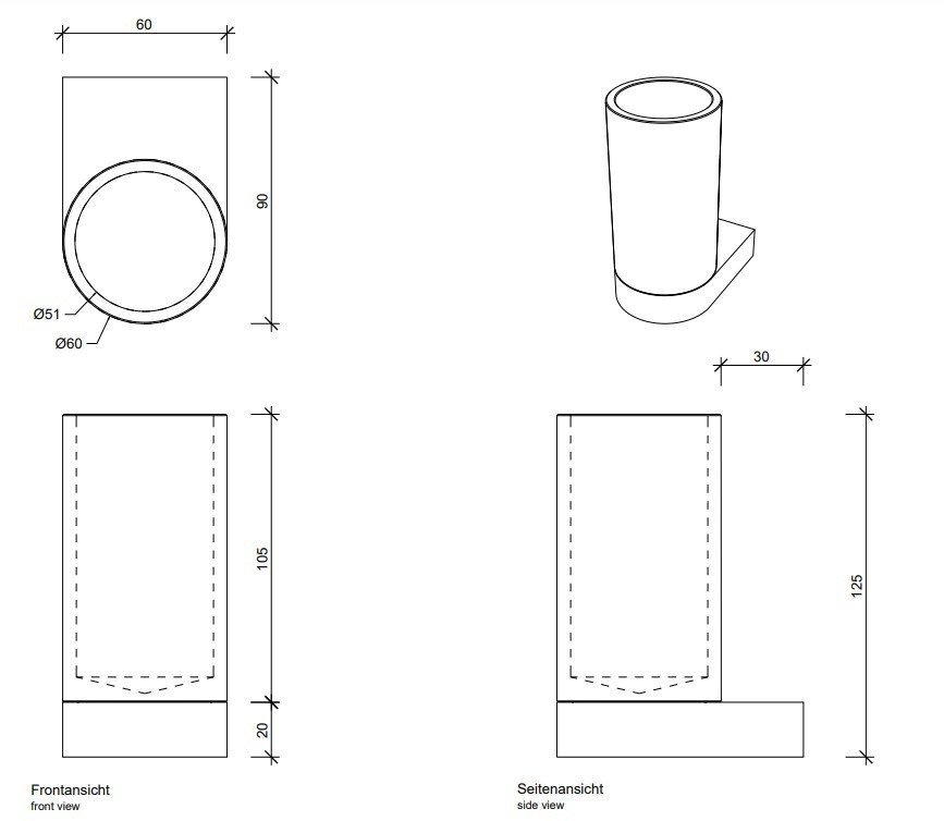 Настенный стакан для зубных щёток Decor Walther Century 05859 ФОТО