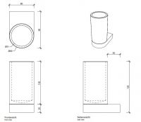 Настенный стакан для зубных щёток Decor Walther Century 05859 схема 2
