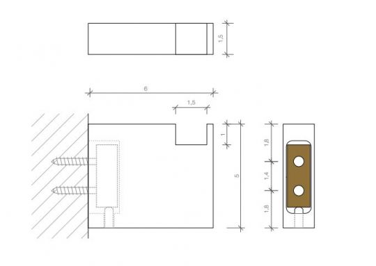 Крючок-вешалка для ванной Decor Walther Brick 05900 схема 2