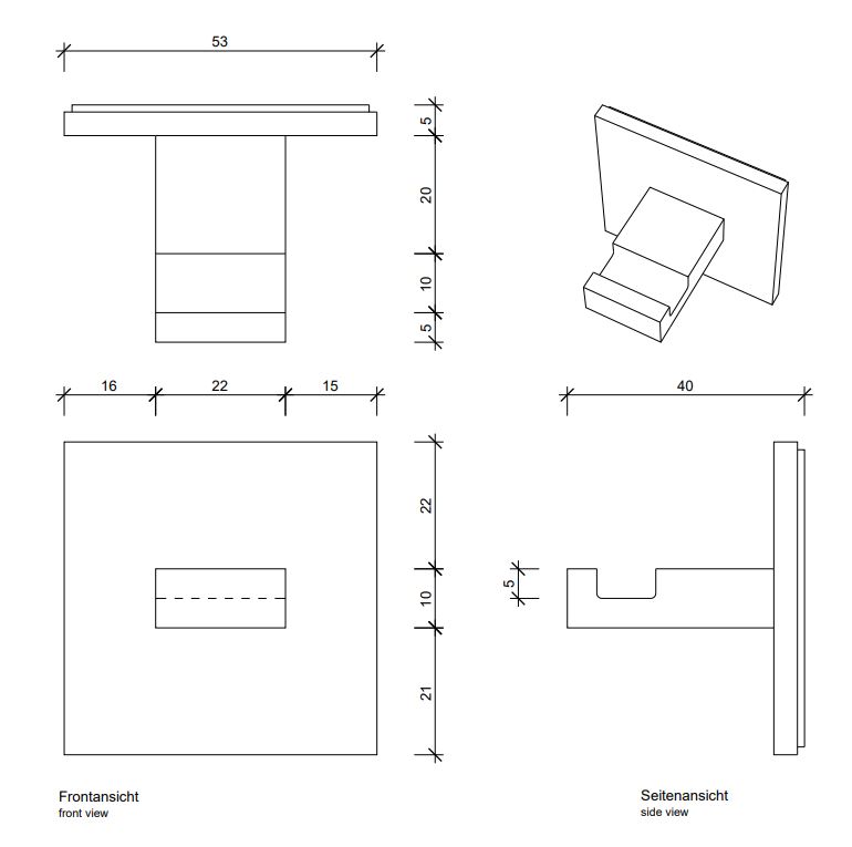 Самоклеящийся крючок Decor Walther Brick для ванной комнаты металлический 593900 ФОТО