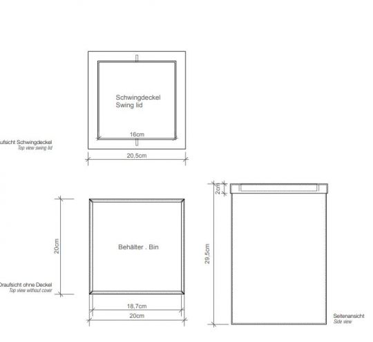 Мусорное ведро в ванную Decor Walther DW из полированной стали 06101 схема 2