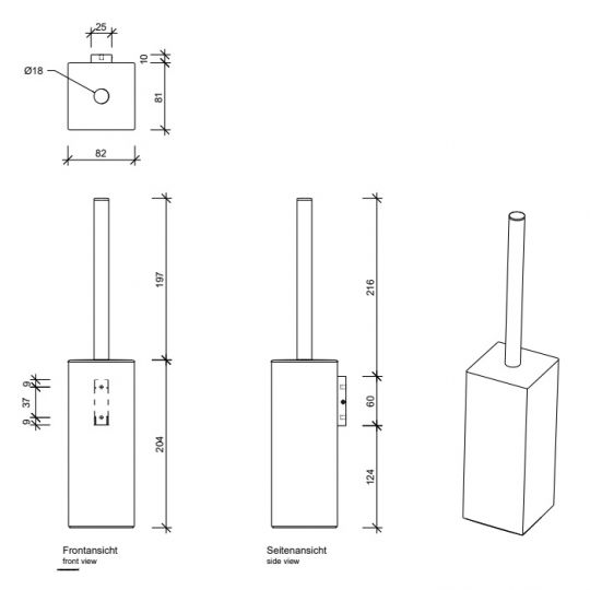 Настенный ершик для унитаза Decor Walther Contract 0651900 схема 2