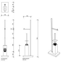 Стойка с ёршиком и бумагодержателем Decor Walther DW 08019 схема 2