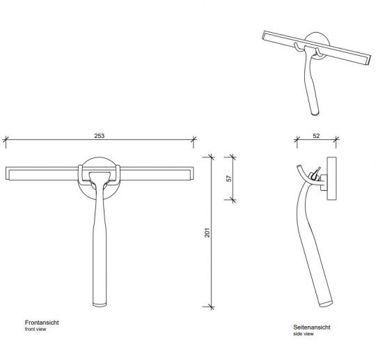 Скребок для душа Decor Walther Quick 08356 хром схема 2