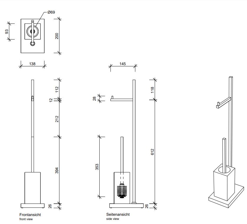 Стойка с ёршиком и держателем бумаги Decor Walther DW 08384 ФОТО
