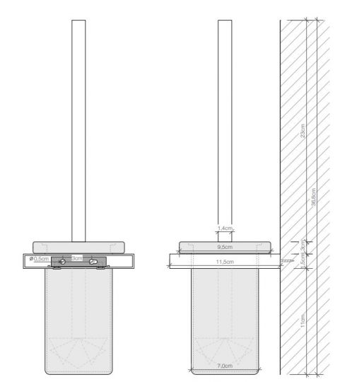 Туалетный ёршик Decor Walther DW с креплением на стену 08480 схема 2