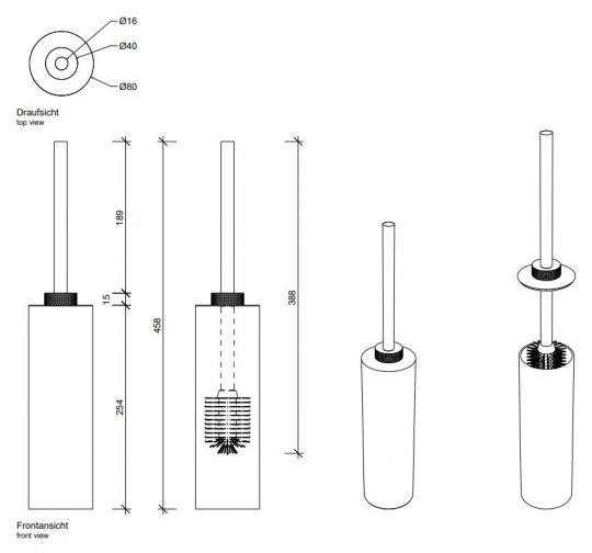 Щётка для унитаза Decor Walther Club 08545 схема 5