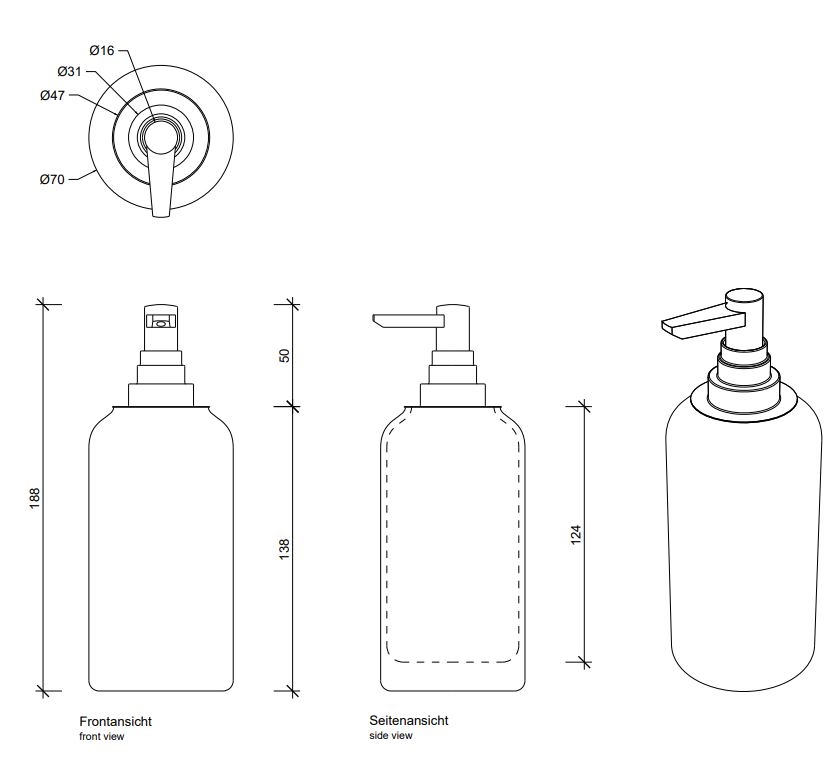 Ёмкость для жидкого мыла Decor Walther Crack из стекла 932800 ФОТО