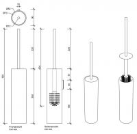 Ершик для унитаза Decor Walther Stone цвет белый 09709 схема 2 Ершик для унитаза Decor Walther Stone цвет белый 09709 схема 2