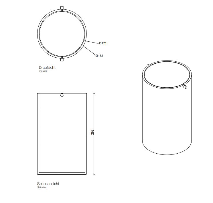Ведро для ванной комнаты Decor Walther Stone с крышкой 09711 ФОТО