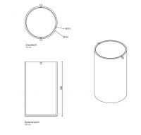 Ведро для ванной комнаты Decor Walther Stone с крышкой 09711 схема 2