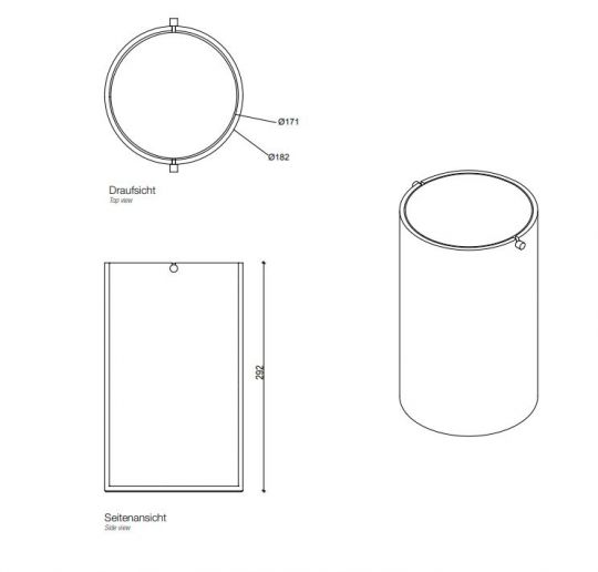 Ведро для ванной комнаты Decor Walther Stone с крышкой 09711 схема 2