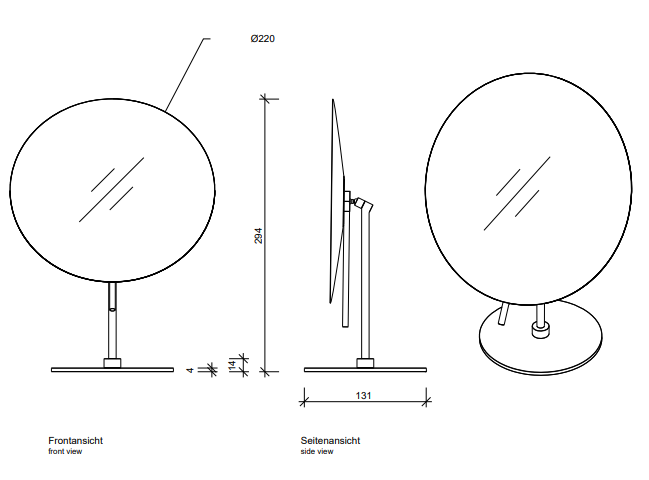 Тонкое косметическое зеркало Decor Walther Round 01225 ФОТО