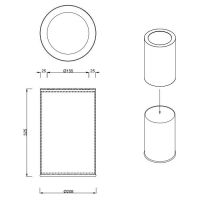 Металлическое ведро для мусора Decor Walther Rooms 06150 схема 2