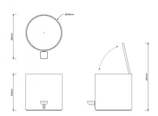 Ведро с педалью Decor Walther Bar для мусора 06154 схема 2 Ведро с педалью Decor Walther Bar для мусора 06154 схема 2