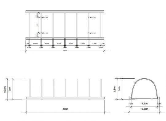 Настольный полотенцедержатель Decor Walther DW 0846860 в черном цвете схема 2
