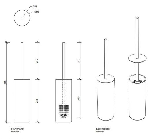 Туалетный ёршик Decor Walther Crack с корпусом из прозрачного стекла 09330 схема 2