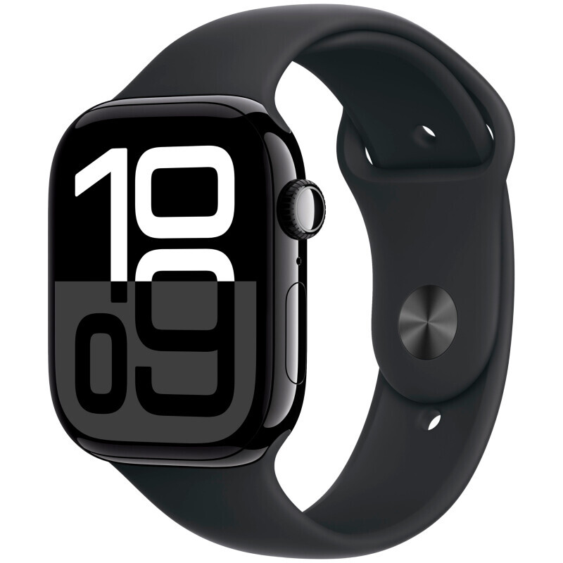 Умные часы Apple Watch Series 10 46mm Jet Black Aluminum Case with Black Sport Band M/L (MWWQ3)