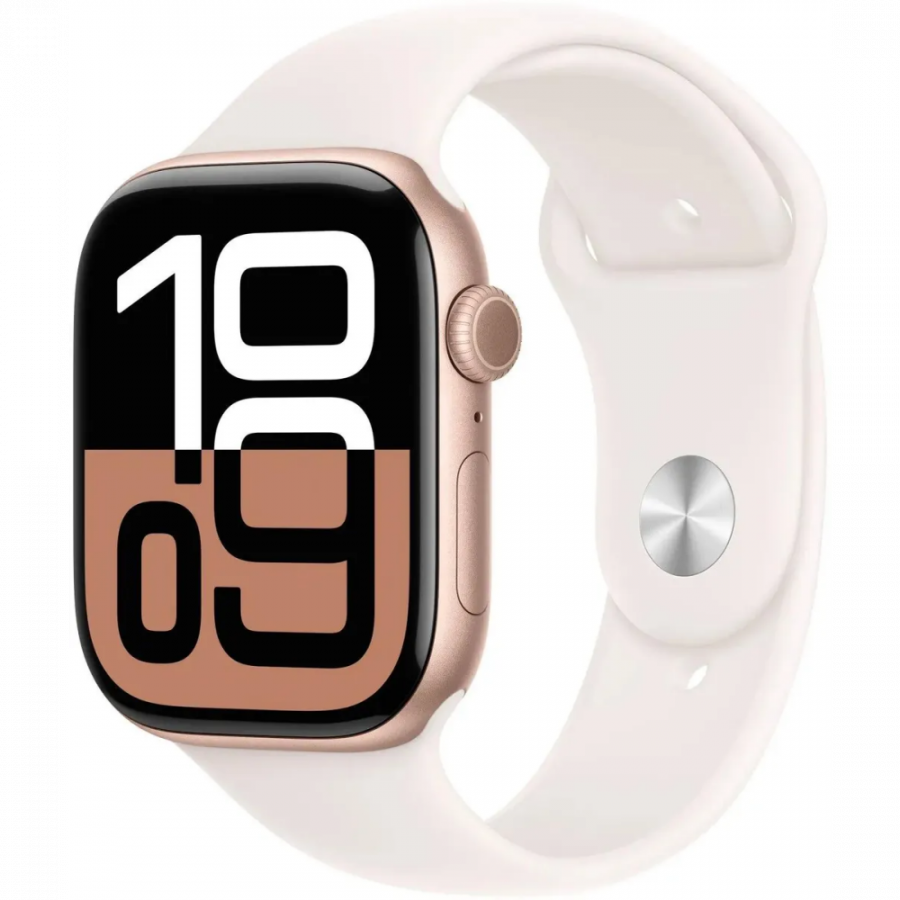 Умные часы Apple Watch Series 10 46mm Rose Gold Aluminum Case with Light Blush Sport Band M/L (MWWU3)