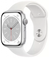 Умные часы Apple Watch Series 8 45mm Silver Aluminum Case with White Sport Band M/L (MP6Q3LL/A)