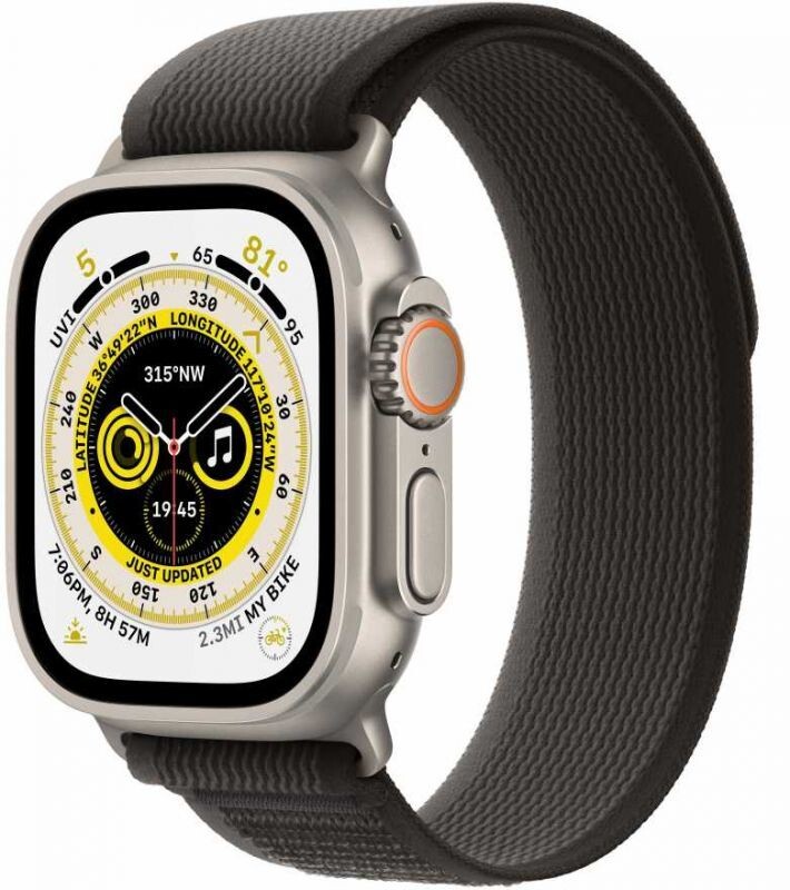 Умные часы Apple Watch Ultra 49mm Titanium Case with Black/Grey Trail Loop M/L (MQF53LL/A)
