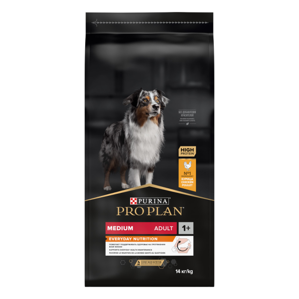 Сухой корм для собак средних пород Pro Plan Medium Adult Everyday Nutrition с курицей