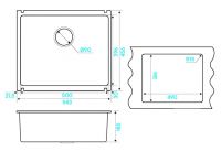 Мойка кухонная Kuchenstern SUBKERAM 60 KeraPlus 301K30 54,3х45,6 см схема 4 Мойка кухонная Kuchenstern SUBKERAM 60 KeraPlus 301K30 54,3х45,6 см схема 4