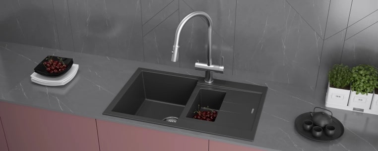 Мойка кухонная Kuchenstern PLAT 60-2 a-Granit 20720 78х50 см ФОТО