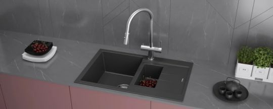 Мойка кухонная Kuchenstern PLAT 60-2 a-Granit 20720 78х50 см схема 5