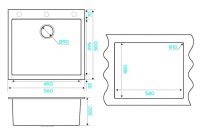 Мойка кухонная Kuchenstern OBEN 60 a-Granit 20420 56х50 см схема 6