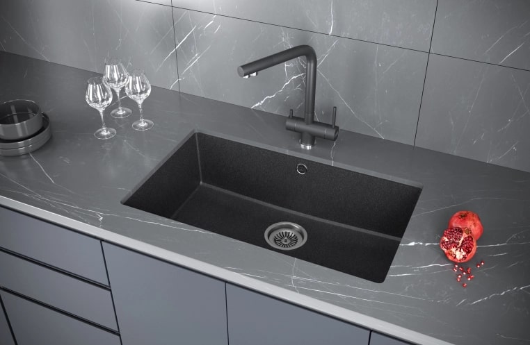 Мойка кухонная Kuchenstern UNDER 80 Ku-Granit 10310 73х46 см ФОТО