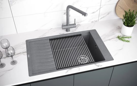 Мойка кухонная Kuchenstern BRETT 60 Ku-Granit 11110 78х50 см схема 4