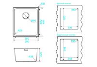 Мойка кухонная Kuchenstern MULTI 40 AISI 304/R25 550SS50 39х44 см схема 3