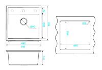Мойка кухонная Kuchenstern TOP 50 Ku-Granit 10510 51,5х51 см схема 8