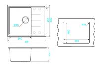 Мойка кухонная Kuchenstern FLUG 45 Ku-Granit 10810 61,5х50 см схема 8 Мойка кухонная Kuchenstern FLUG 45 Ku-Granit 10810 61,5х50 см схема 8