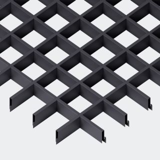 Подвесной потолок Грильято 200х200х30 мм черный ячеистый потолок из алюминиевого профиля