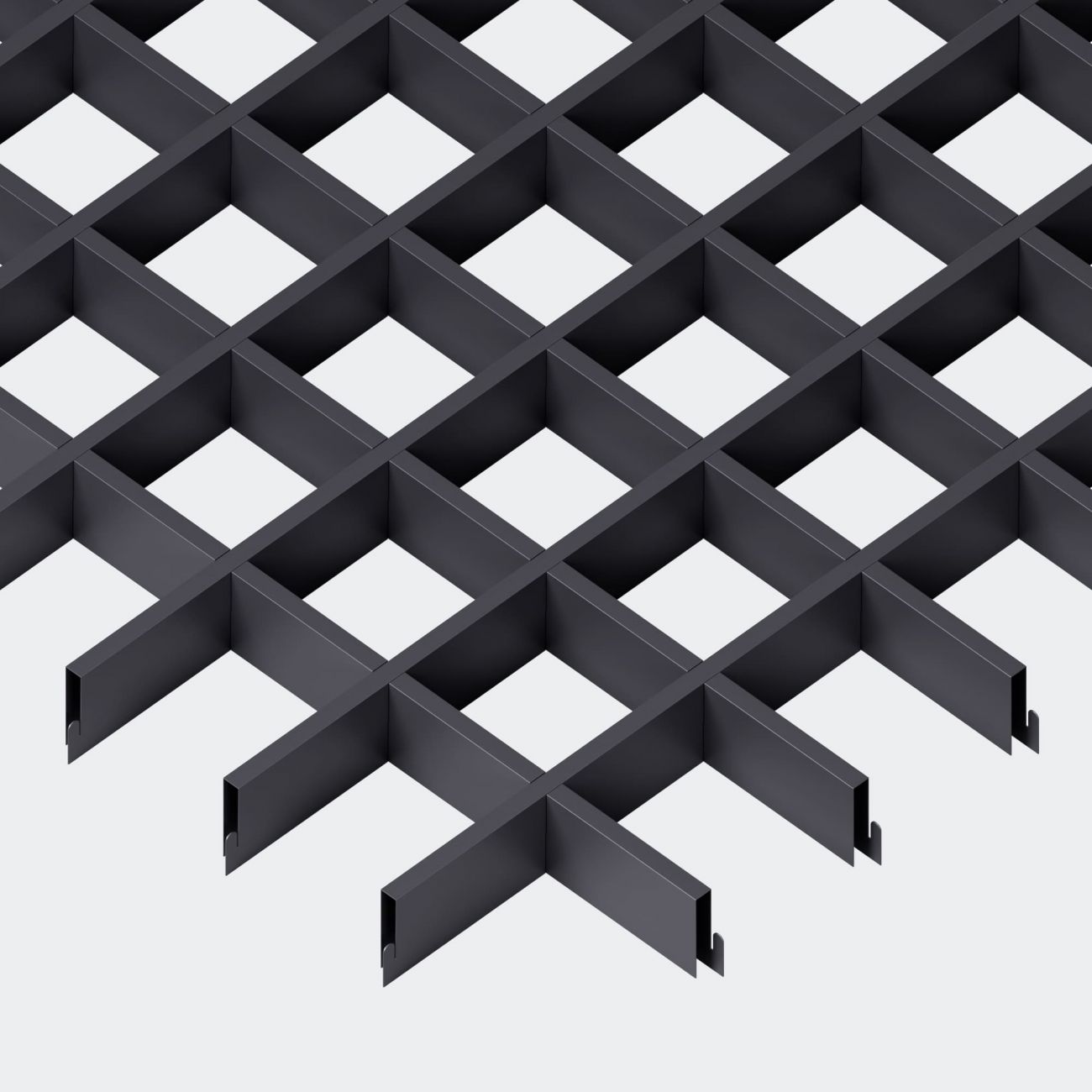 Подвесной потолок Грильято 120х120х30 мм черный ячеистый потолок из алюминиевого профиля