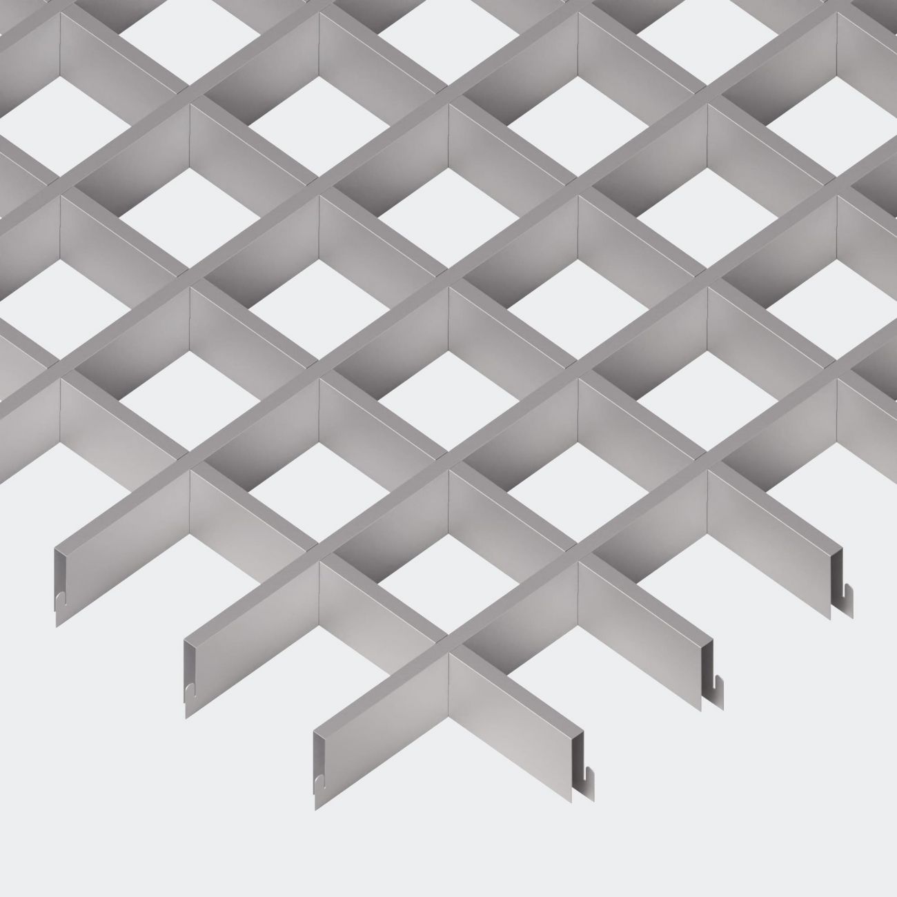 Подвесной потолок Грильято 150х150х30 мм серый ячеистый потолок из алюминиевого профиля