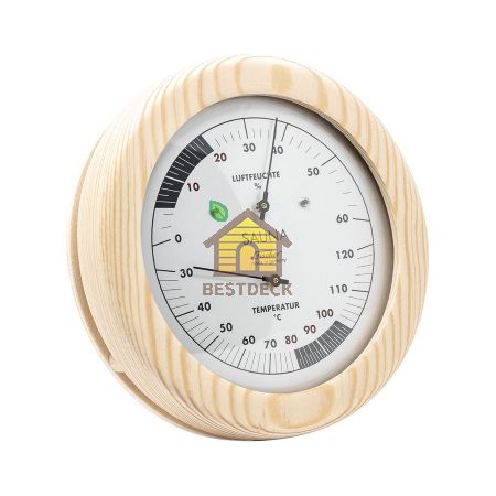 Термометр-гигрометр для сауны Fischer в деревянном корпусе