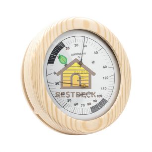 Термометр-гигрометр для сауны Fischer в деревянном корпусе