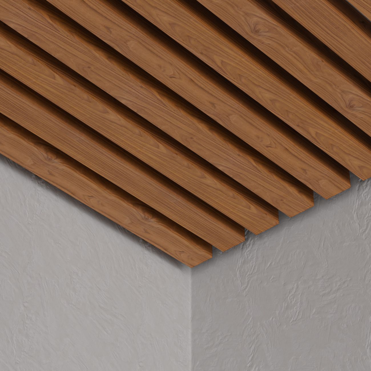 Кубообразный реечный потолок Кубота 35/80 темное дерево